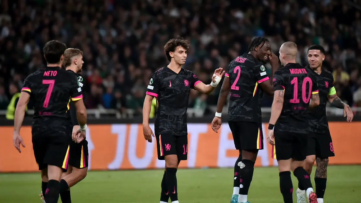 João Félix esteve em grande no Panathinaikos – Chelsea da Liga Conferência! Antigo jogador do Benfica marcou dois golos. Fotografia de Milos Bicanski/Getty Images