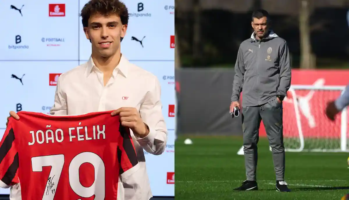 O AC Milan anunciou João Félix, antigo jogador do Benfica, como o último reforço de inverno para Sérgio Conceição