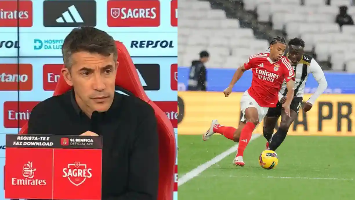 Bruno Lage falou sobre a mexida de colocar Aursnes na direita, ao invés de Leandro Santos, no jogo entre o Rio Ave e o Benfica