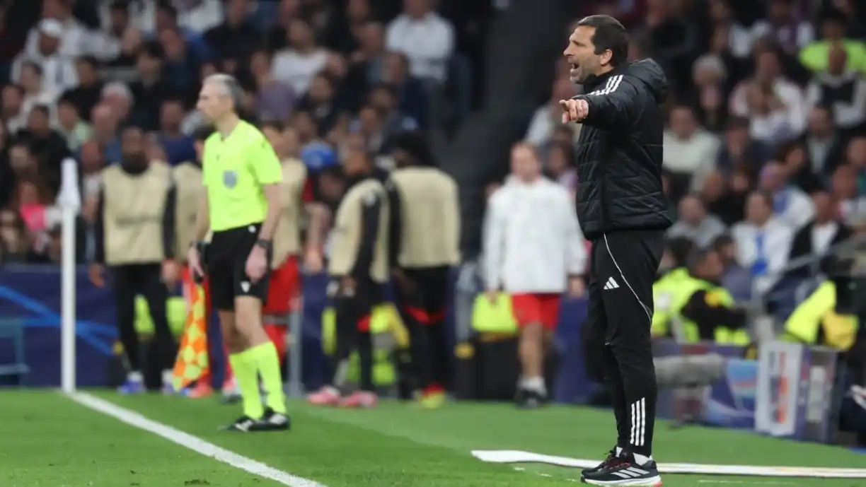João Tralhão não escondeu a frustração no final do Real Madrid - Benfica e deixou um desabafo. Fotografia: SL Benfica
