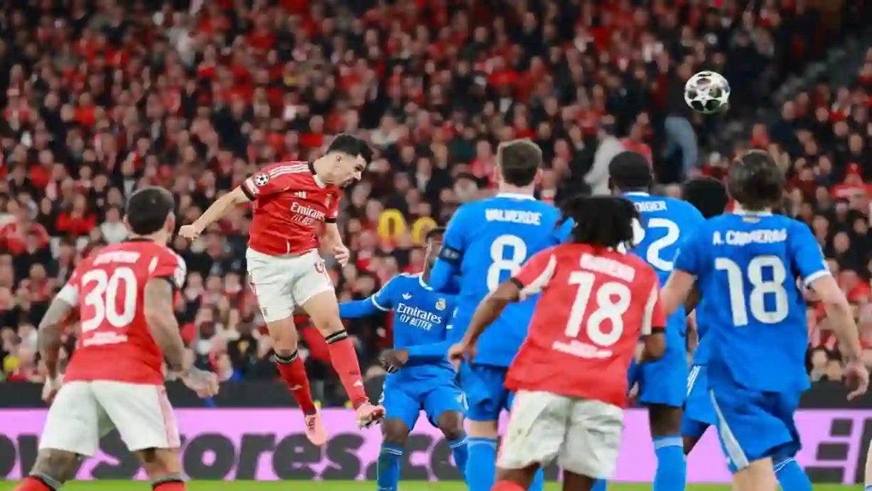 No final da partida entre o Benfica e o Real Madrid, Tomás Araújo assumiu que a equipa sentiu muitas dificuldades. Fotografia: SL Benfica