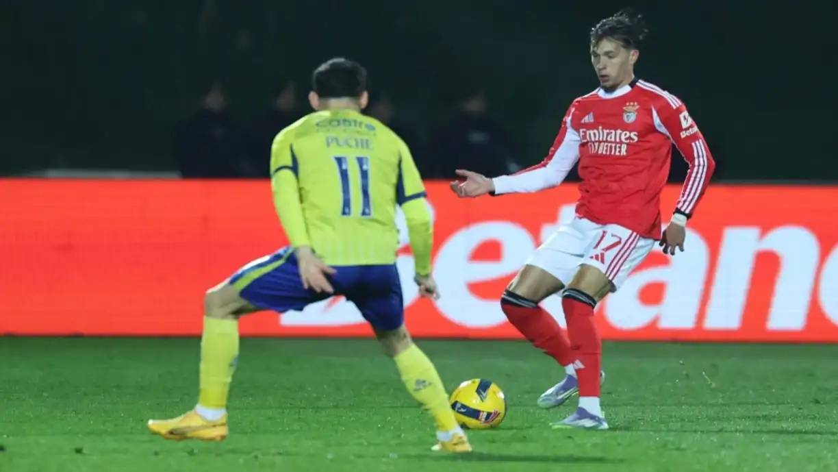 Benfica ainda celebrava o golo da vitória quando imagens captaram momento tenso com Dedic. Fotografia: SL Benfica