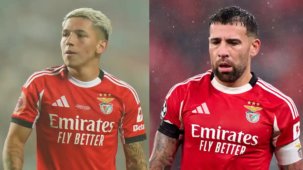 Gianluca Prestianni foi o primeiro jogador a reagir à saída de Nicolás Otamendi do Benfica, após a vitória frente ao Estoril (3-1)